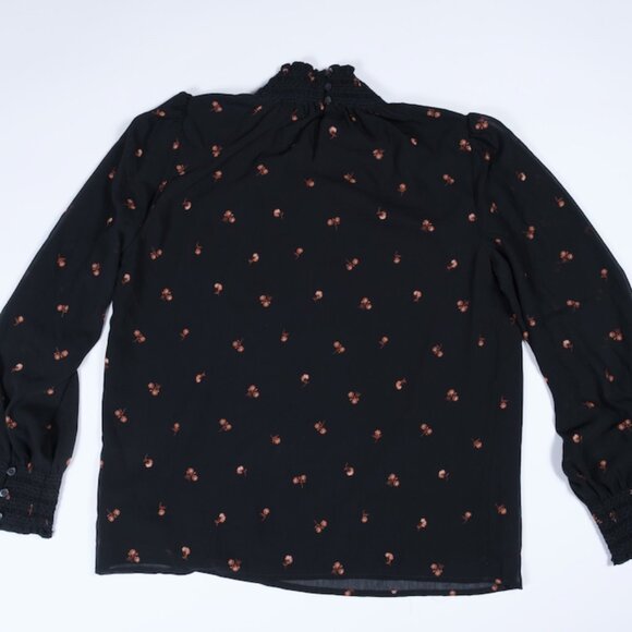 Madewell Women's Georgette Smocked Mockneck Top Size Small - Picture 15 of 16